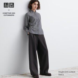 Uniqlo Comptoir des Cotonniers -Brushed Jersey, High Waisted, Pleated Pants S